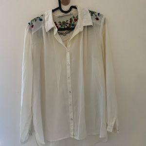 Embroidery white shirt